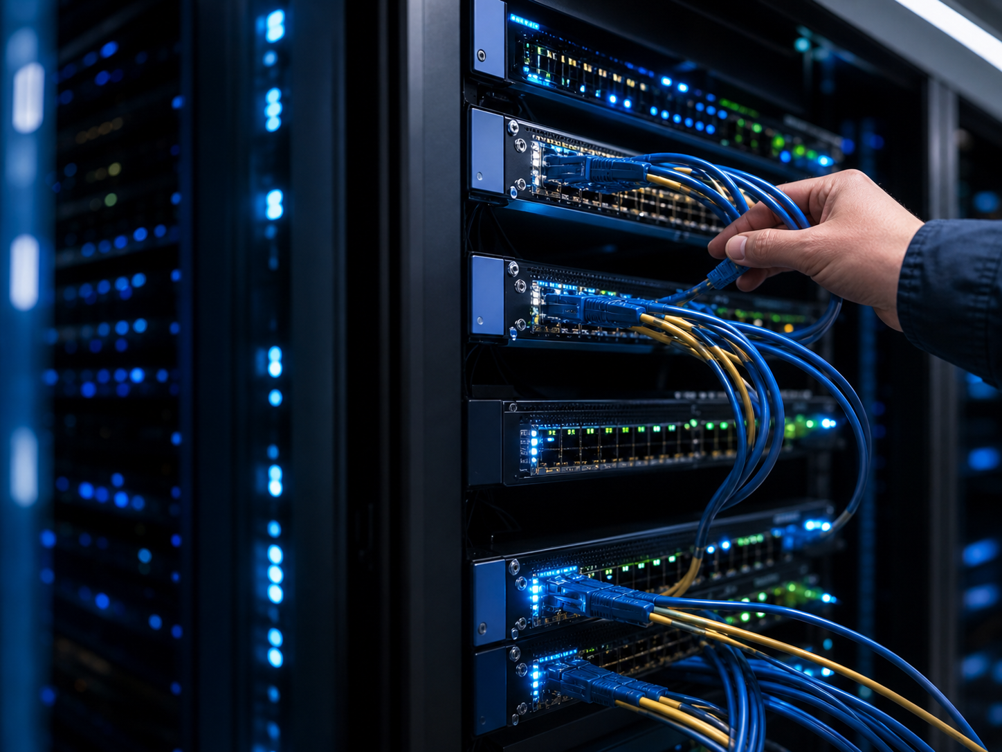 Network systems server rack and business network equipment